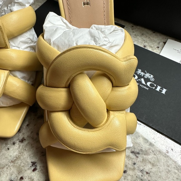 Gorgeous new in box Coach Kellie leather sandals - size 8.5 - Picture 3 of 15